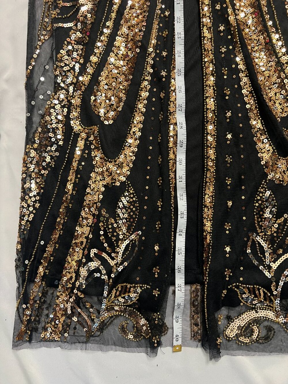 1920s Flapper Batwing Sleeve Sequin Evening Gown - Picture 6 of 10